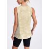 image:imageWomens Workout Tank Tops Lightweight Sleeveless Shirts for Women Loose Fit Tops for Athletic Running Tennis YogaKhaki Tie Dye