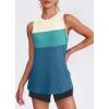 image:imageWomens Workout Tank Tops Lightweight Sleeveless Shirts for Women Loose Fit Tops for Athletic Running Tennis YogaWhite Green Blue