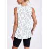 image:imageWomens Workout Tank Tops Lightweight Sleeveless Shirts for Women Loose Fit Tops for Athletic Running Tennis YogaWhite Print