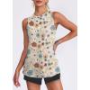 image:imageWomens Workout Tank Tops Lightweight Sleeveless Shirts for Women Loose Fit Tops for Athletic Running Tennis YogaZfloral Khaki