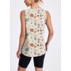 image:imageWomens Workout Tank Tops Lightweight Sleeveless Shirts for Women Loose Fit Tops for Athletic Running Tennis YogaZfloral Khaki