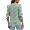 image:imageXIEERDUO Blouses for Women Dressy Casual 34 Length Sleeve Womens Tops with Smocked CuffsJzgreenstripe