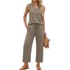image:imageXIEERDUO Two Piece Lounge Sets for Women Summer Vacation Beach Travel Airport Outfits Casual Cruise Fashion 2026Coffee