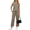 image:imageXIEERDUO Two Piece Lounge Sets for Women Summer Vacation Beach Travel Airport Outfits Casual Cruise Fashion 2026Coffee