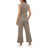 image:imageXIEERDUO Two Piece Lounge Sets for Women Summer Vacation Beach Travel Airport Outfits Casual Cruise Fashion 2026Coffee