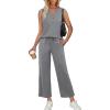 image:imageXIEERDUO Two Piece Lounge Sets for Women Summer Vacation Beach Travel Airport Outfits Casual Cruise Fashion 2026Grey