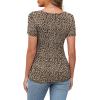 image:imageXIEERDUO Womens Summer Tops Short Sleeve Shirts for Women Sexy Tops Y2K Shirts One Piece Cutout TopsLeopard Print