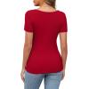 image:imageXIEERDUO Womens Summer Tops Short Sleeve Shirts for Women Sexy Tops Y2K Shirts One Piece Cutout TopsRed