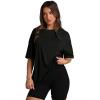 image:imageOversized T Shirts for Women Summer Crewneck Short Sleeve Basic Tops Loose FitAblack