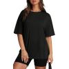image:imageOversized T Shirts for Women Summer Crewneck Short Sleeve Basic Tops Loose FitAblack