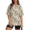 image:imageOversized T Shirts for Women Summer Crewneck Short Sleeve Basic Tops Loose FitBlack Polka Dots
