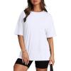 image:imageOversized T Shirts for Women Summer Crewneck Short Sleeve Basic Tops Loose FitBwhite