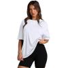 image:imageOversized T Shirts for Women Summer Crewneck Short Sleeve Basic Tops Loose FitBwhite