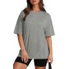 image:imageOversized T Shirts for Women Summer Crewneck Short Sleeve Basic Tops Loose FitCgrey
