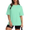 image:imageOversized T Shirts for Women Summer Crewneck Short Sleeve Basic Tops Loose FitLake Green