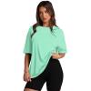 image:imageOversized T Shirts for Women Summer Crewneck Short Sleeve Basic Tops Loose FitLake Green