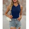 image:imageSummer Tops for Women 3 Pack Ribbed Summer Casual Sleeveless Crew Neck Solid Color Undershirt Black Grey Blue L