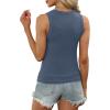 image:imageSummer Tops for Women 3 Pack Ribbed Summer Casual Sleeveless Crew Neck Solid Color Undershirt Black Grey Blue L