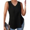 image:imageSummer Tops for Women Trendy V Neck Casaul Soft Basic Flowy Tunic Tops Black XL