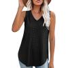 image:imageSummer Tops for Women Trendy V Neck Casaul Soft Basic Flowy Tunic Tops Black XL