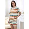 image:imageXIEERDUO Lounge Sets for Women Shorts Lightweight Summer Pajamas Set Sleepwear 2 Piece Sets Airport Vacation OutfitsColorful Stripe 1