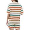 image:imageXIEERDUO Lounge Sets for Women Shorts Lightweight Summer Pajamas Set Sleepwear 2 Piece Sets Airport Vacation OutfitsColorful Stripe 1