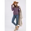 image:imageXIEERDUO Sweaters for Women Long Sleeve Shirts Round Neck Ribbed Knit Pullover Sweater Fashion ClothingGray Purple