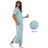 image:imageXIEERDUO Womens Side Slit Lounge Sets 2026 Fashion 2 Piece Travel Outfits Cozy Loungewear Wide Leg Tracksuits S3XLUnique Turquoise