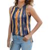 image:imageXIEERDUO Womens Tank Tops Crewneck Loose Fit Basic Casual Summer Side Split Sleeveless ShirtsGtie Dye Print