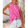 image:imageXIEERDUO Womens Tank Tops Crewneck Loose Fit Basic Casual Summer Side Split Sleeveless ShirtsIhot Pink Floral