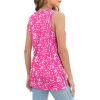image:imageXIEERDUO Womens Tank Tops Crewneck Loose Fit Basic Casual Summer Side Split Sleeveless ShirtsIhot Pink Floral