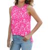 image:imageXIEERDUO Womens Tank Tops Crewneck Loose Fit Basic Casual Summer Side Split Sleeveless ShirtsIhot Pink Floral