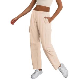 image:imageXIEERDUO Womens 2024 Spring Summer Cargo Pants Casual Baggy High Waisted Joggers Trousers with 5 Pocket