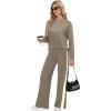 image:imageXIEERDUO 2 Piece Sets for Women Fall Fashion Must Have Teachers Airport Outfits 2025 Winter Clothing Lounge Sets SweatsuitsCoffee