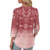image:imageXIEERDUO Womens 34 Sleeve Tops with Buttons VNeck Summer Outfits Casual Blouses Shirts Beach Vacation Fall Clothes 2026Fblush Gradient