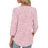 image:imageXIEERDUO Womens 34 Sleeve Tops with Buttons VNeck Summer Outfits Casual Blouses Shirts Beach Vacation Fall Clothes 2026Fpink Leopard