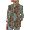 image:imageXIEERDUO Womens 34 Sleeve Tops with Buttons VNeck Summer Outfits Casual Blouses Shirts Beach Vacation Fall Clothes 2026Fvintage Boho