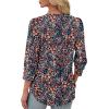 image:imageXIEERDUO Womens 34 Sleeve Tops with Buttons VNeck Summer Outfits Casual Blouses Shirts Beach Vacation Fall Clothes 2026Fvintage Floral