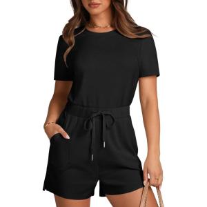 image:imageXIEERDUO Rompers for Women Black Jumpsuit for Women Jumpers for Women Casual Fashion Outfits Cruise Essentials Clothes L
