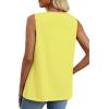 image:imageXIEERDUO Womens Tank Tops Sleeveless Lace Crochet Boho Tops Loose Fit Pleated Tunics Crewneck Summer Vacation Outfits FlowyButter Yellow