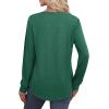 image:imageXIEERDUO Womens Long Sleeve Shirts Fall Tunic Tops Henley V Neck Blouses Dressy Casual 2025 Winter Trendy ClothesAgreen