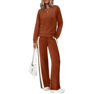 image:imageXIEERDUO 2 Piece Sets for Women Fall Outfits Fashion Clothing Lounge Sets  Lounge Sets for WomenComfiest Airport OutfitsTravel Outfits for WomenFall Fashion Must HavesOld Money ClothesSweat SuitOrange