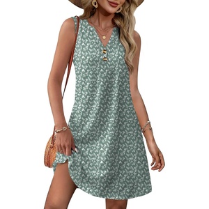 image:imageXIEERDUO Summer Dresses for Women 2026 Beach Vacation Clothes V Neck Button Sundresses with PocketsA Floral 13