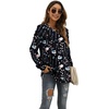 image:imageXIEERDUO Long Sleeve Shirts for Women Puff Sleeve Tops Pullover Sweaters Fall Fashion Womens Clothing Loose FitBlack Floral
