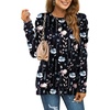image:imageXIEERDUO Long Sleeve Shirts for Women Puff Sleeve Tops Pullover Sweaters Fall Fashion Womens Clothing Loose FitBlack Floral