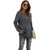 image:imageXIEERDUO Long Sleeve Shirts for Women Puff Sleeve Tops Pullover Sweaters Fall Fashion Womens Clothing Loose FitBlack Stripe