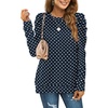 image:imageXIEERDUO Long Sleeve Shirts for Women Puff Sleeve Tops Pullover Sweaters Fall Fashion Womens Clothing Loose FitBlue Dot