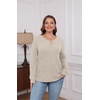 image:imageXIEERDUO Sweater for Women Winter Clothing Long Sleeve Shirts Fall FashionBeige