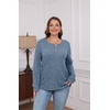 image:imageXIEERDUO Sweater for Women Winter Clothing Long Sleeve Shirts Fall FashionBlue