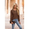 image:imageXIEERDUO Sweater for Women Winter Clothing Long Sleeve Shirts Fall FashionBrown